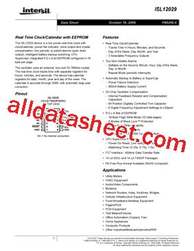 Isl Ivz Datasheet Pdf Intersil Corporation