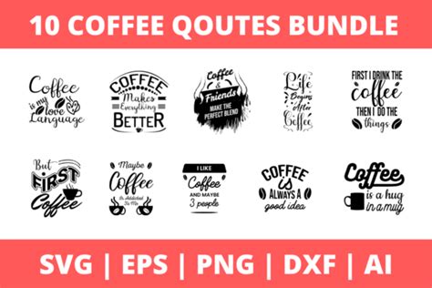 10 Coffee Quotes Bundle Graphic By HillTract Creative Fabrica