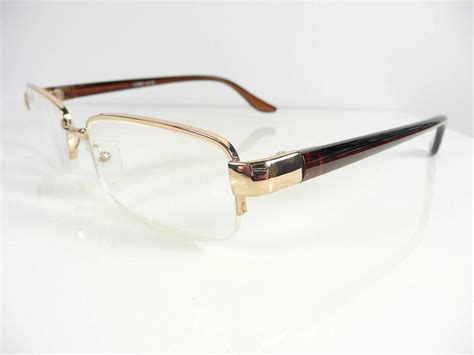 New Mens Womens Semi Rimless Browngold Reading Glasses 15 225 275 S136 Ebay