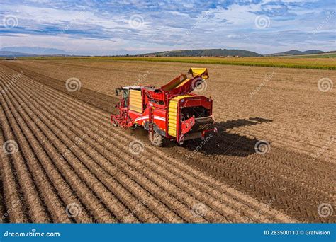 Large Potato Harvester Stock Photo Image Of Field Grow