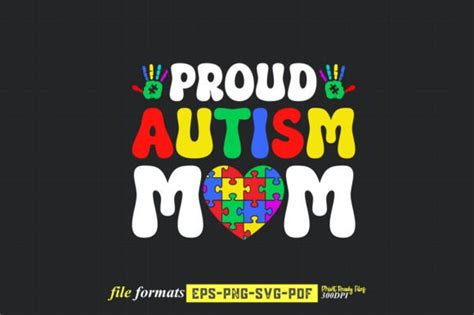 Proud Autism Mom Svg Design Graphic By Rajjqueen · Creative Fabrica