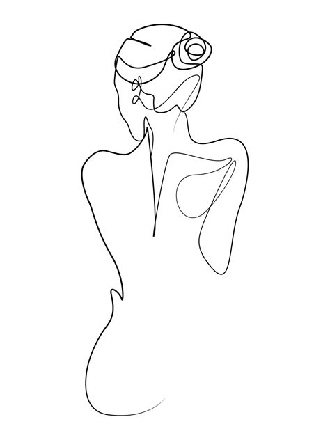 Women One Line Art Minimalist Line Art Nude Single Line Art