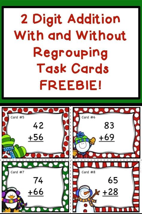 2 Digit Addition Task Cards Scoot With And Without Regrouping