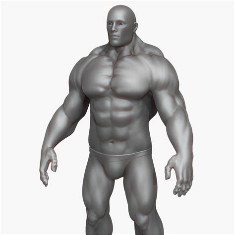 Muscular Man Zbrush Sculpt D Model Unknown Obj Ztl Free D