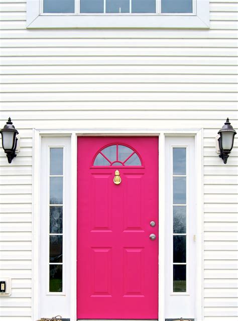 Hot Pink Door With Brass Pineapple Doorknocker This Door Was Painted