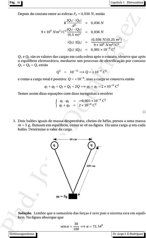 Força Eletrica Exercicios Resolvidos Física Iii