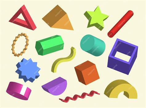 Premium Vector Colorful 3d Geometric Shapes Collection Of Vector