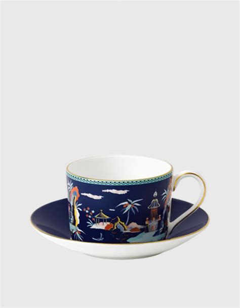 Wedgwood Wonderlust Blue Pagoda Teacup And Saucer Hometabletopcups