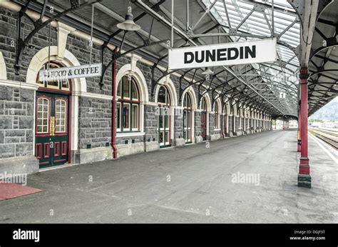 Platform, historic Dunedin Railway Station, Dunedin, South Island, New ...