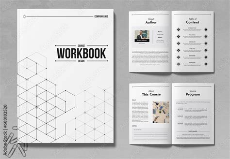 Course Workbook Design Layout Stock Template | Adobe Stock