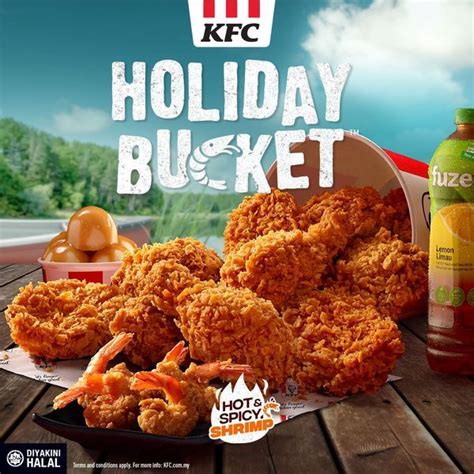 KFC Holiday Bucket Fiery Shrimp Crispy Chicken Feast Celebrate With