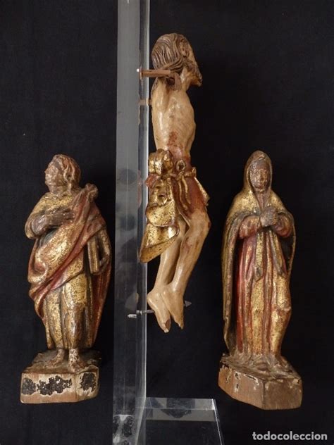 Calvario En Madera Policromada Y Dorada Siglo Comprar Escultura