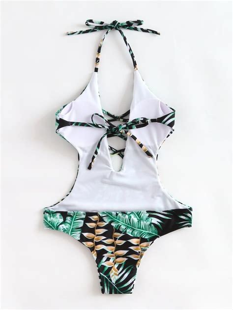 Tropical Print Plunging Monokini Monokini Plunge Monokini Tropical