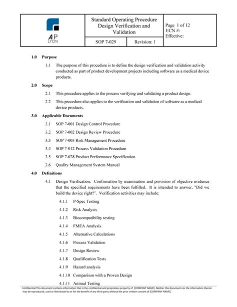 Software Validation Procedure Iso 13485 Template