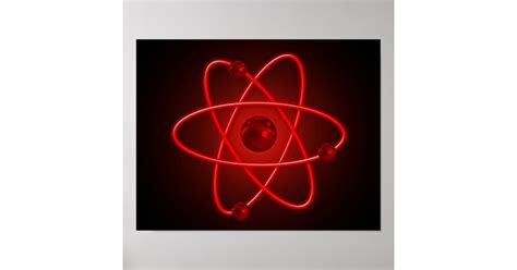 Atom in Red Poster | Zazzle