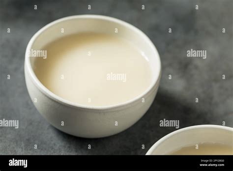 Boozy Makgeolli Korean Rice Wine In A Bowl Stock Photo Alamy