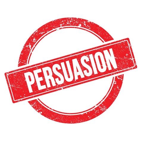 Persuasion Text On Red Grungy Round Stamp Stock Illustration