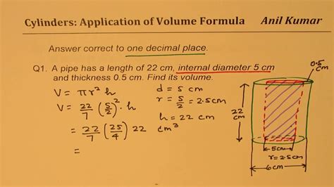 Volume Of Cylinder Applications To Find Radius Or Height Youtube