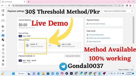 30 FaceBook Threshold Method Live Demo How To Run Facebook Ads For