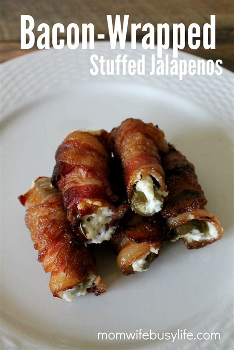 Bacon Wrapped Stuffed Jalapenos - Mom. Wife. Busy Life.