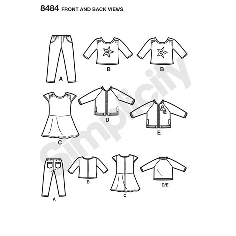 Simplicity Pattern 8484 American Girl 18 Doll Clothes