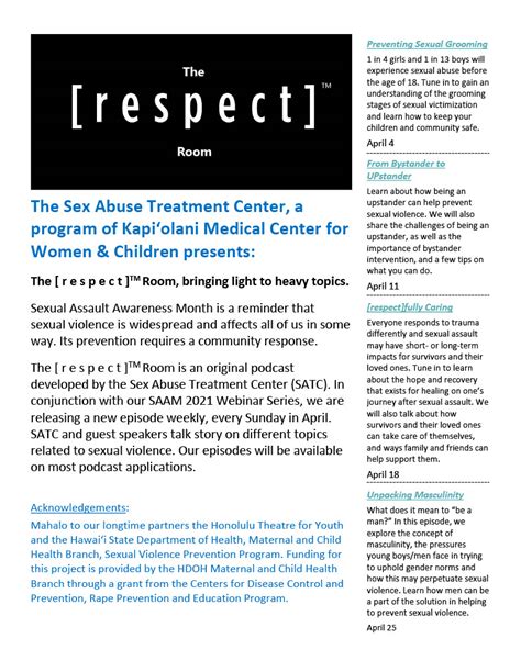 Sexual Assault Awareness Month 2021 Sex Abuse Treatment Center Hawai I Satc