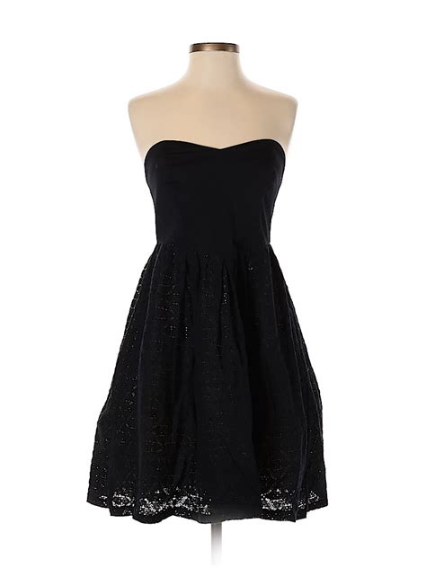 Moulinette Soeurs 100 Cotton Solid Black Cocktail Dress Size 4 80