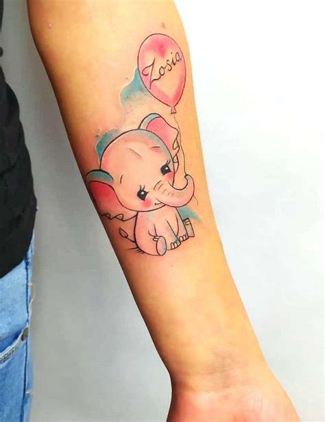 Baby Elephant Silhouette Tattoo