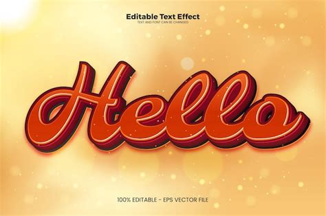 Hola Efecto De Texto Editable En Estilo De Tendencia Moderna Vector