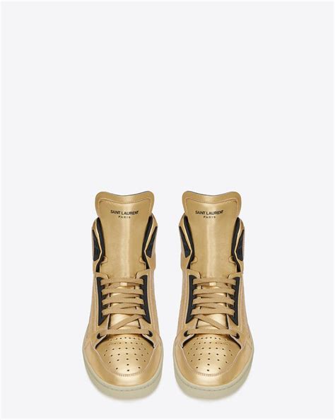 Saint Laurent Signature Court Classic Sl24h Sneaker In Gold Leather