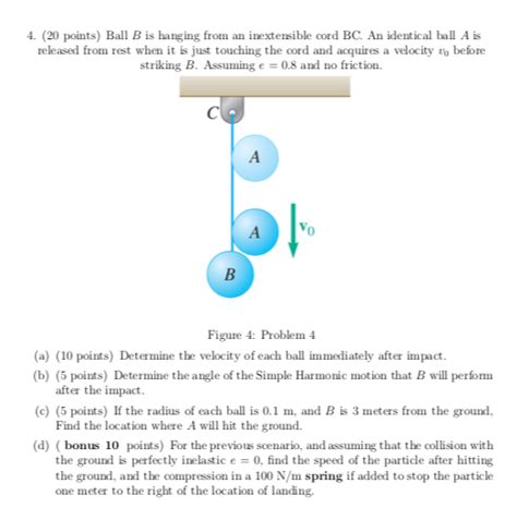 4 20 Points Ball B Is Hanging From An Inextensible Chegg