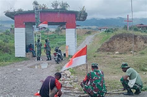 Jelang Sumpah Pemuda Koramil Oksibil Ajak Kibarkan Merah Putih