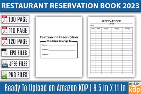 Restaurant Reservation Book 2023 Log Boo Graphic By Kdp Pro · Creative