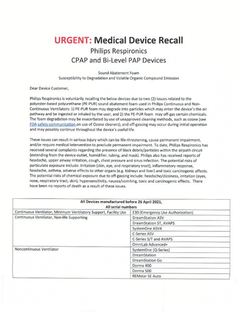 Phillips Respironics Recall Information - Wave Medical