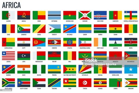 Africa Flags All Official National Flags Of The Africa Stock