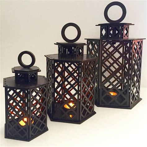 Lantern Candle Holder Home Decor Laser Cut Files Svg Dxf Cdr Etsy