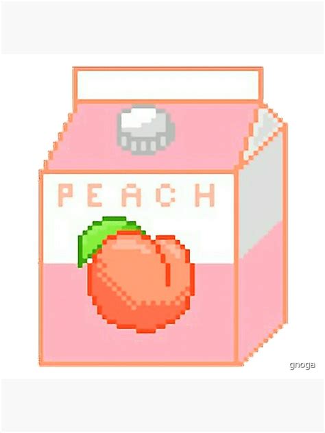 Kawaii Peach Milk Sticker Poster For Sale By Gnoga Redbubble