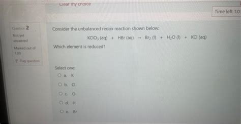 Solved Consider The Unbalanced Redox Reaction Shown Below Chegg