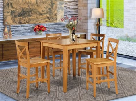 Pubs5 Oak W 5 Pc Counter Height Table Gathering Table And 4 Stools 1 Kroger