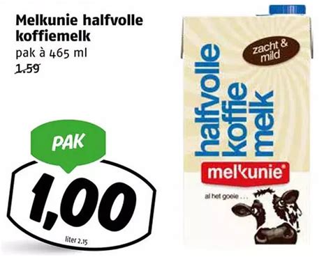 Melkunie Halfvolle Koffiemelk Aanbieding Bij Poiesz