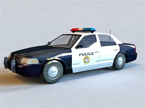 Ford Crown Victoria Police Car 3d Model 3ds Maxobject Files Free