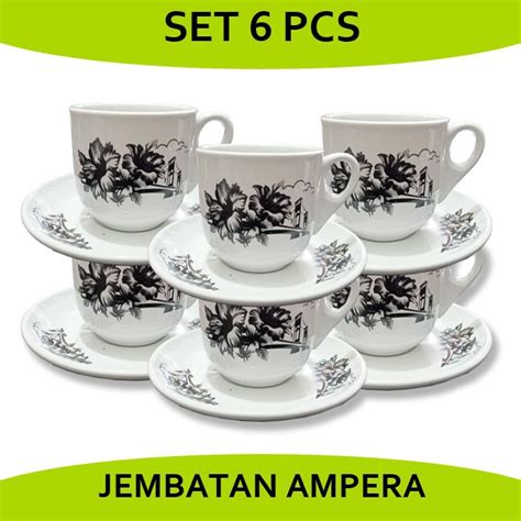 Jual Set Pcs Cangkir Keramik Kopitiam Dan Tatakan Cangkir Kopi