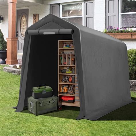 Coveronics 6 X 7 Storage Shelter Outdoor Portable Shed With Roll Up