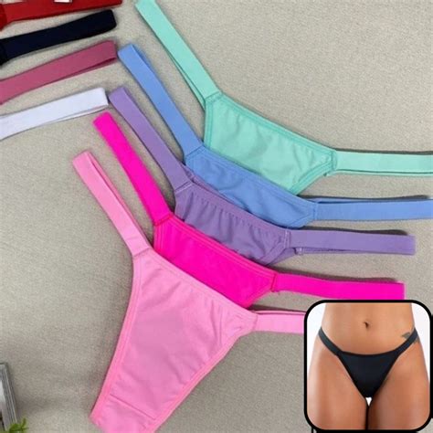 Kit 5 Calcinhas Fio Duplo Tanga Lolla Sensual Tanga Feminina Lingerie Revenda Shopee Brasil