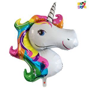 Globo Metalizado Forma Unicornio X Cm Apto Helio Casa Fenix