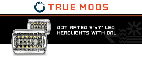 True Mods 7x6 5x7 H6054 Led Headlights Square Sealed Beam For Jeep Wrangler Yj