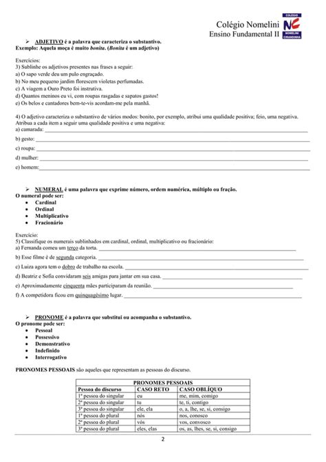 Lista Classes Gramaticais Pdf