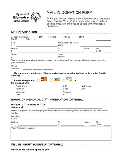 Special Olympics Donation Receipt Template - PDFes Doc Template | pdfFiller