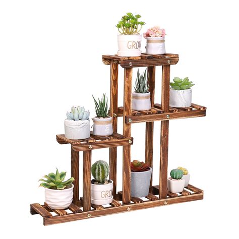 Modern Wooden Plant Stand Flower Pots Holder Corner Rack Display Shelves Indoor Ebay