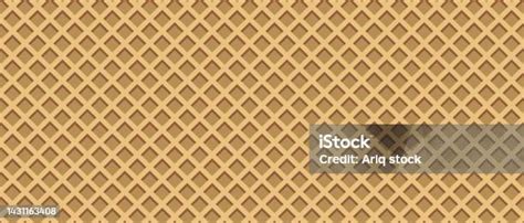 Seamless Realistic Wafer Pattern Wafer Background Ice Cream Cone Vector